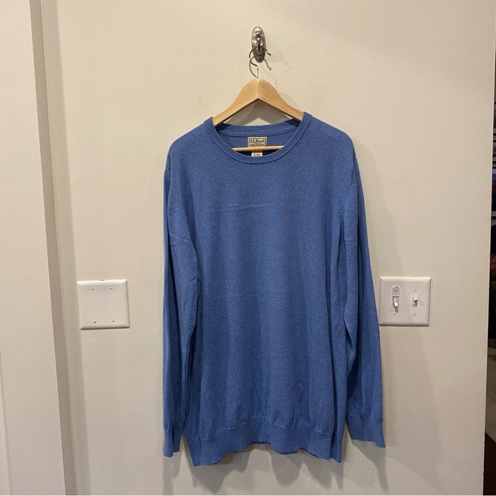 L.L. bean wicked soft cotton cashmere sweater men’s size XXL tall crewneck blue